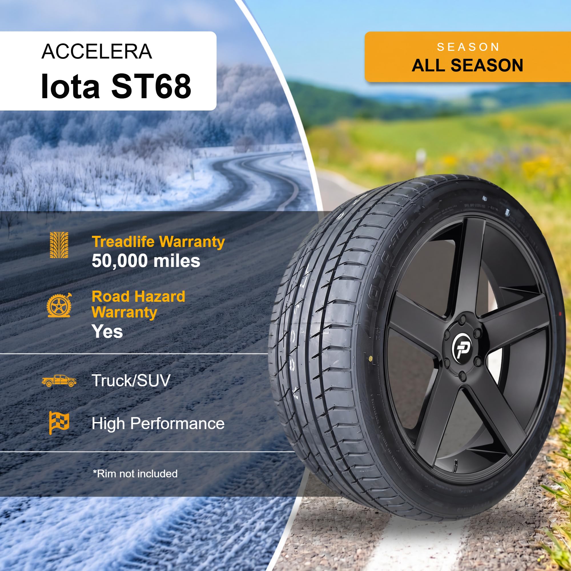 Amazon.com: Accelera Iota ST68 295/40ZR20 110Y All Season XL